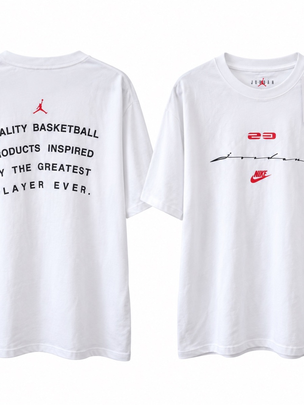 Nike White Short Sleeve Graphic Basketball Tee with Red Accents